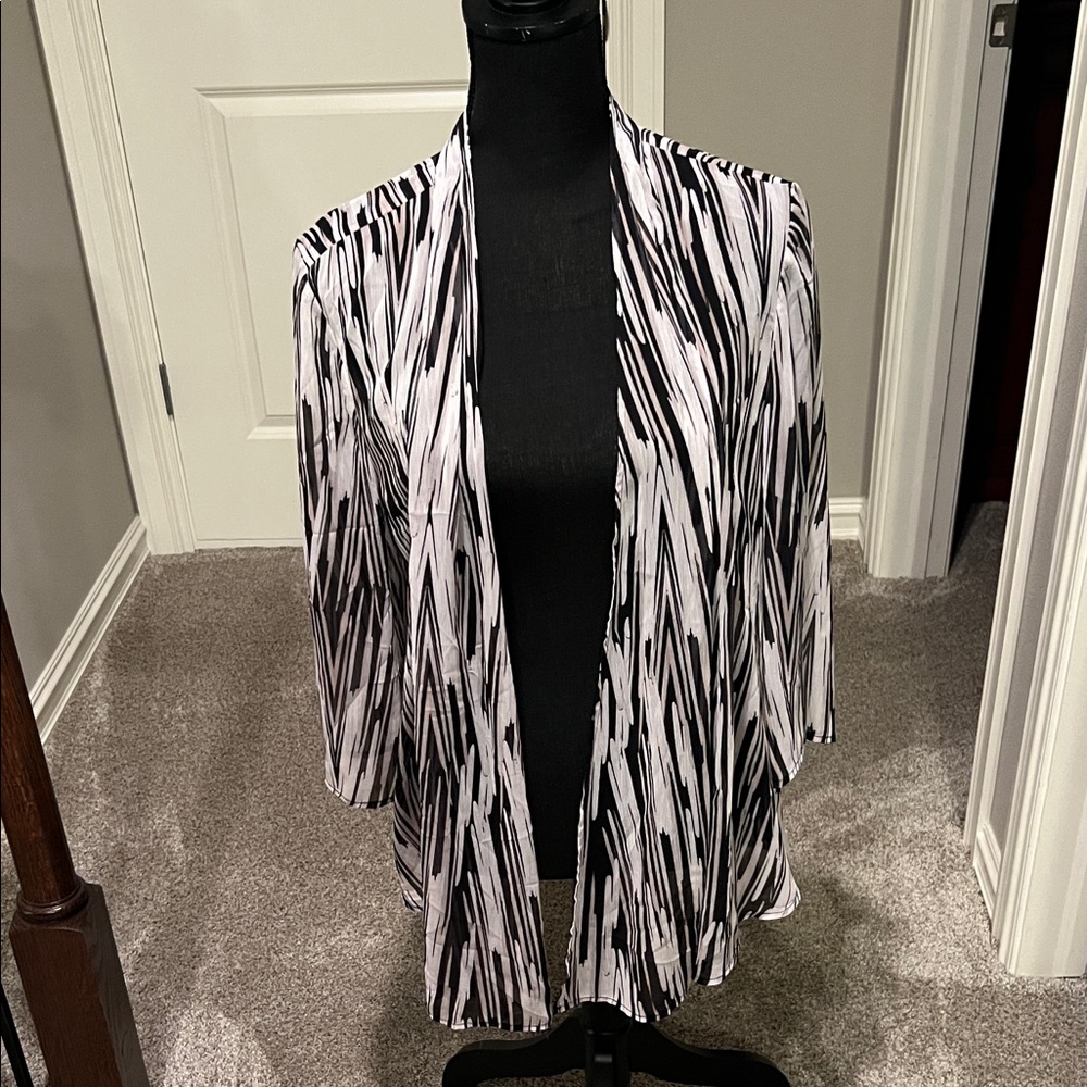Classic Black & White Kimono Cardigan